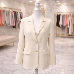 White Birch Cream Blazer XL Tailored Lightweight Boutique Jacket NWOT